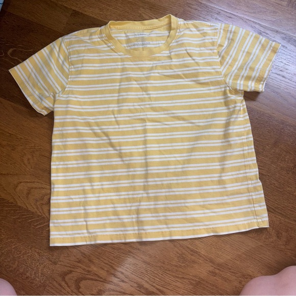 L.L. Bean Tops - L.L. Bean butter Yellow & White Striped Tee XS